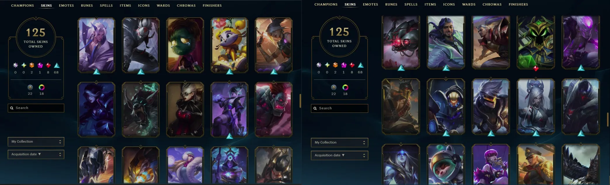 [EUW] Gold account handmade - lvl 383 - 124 skins with pretty skins + all champs